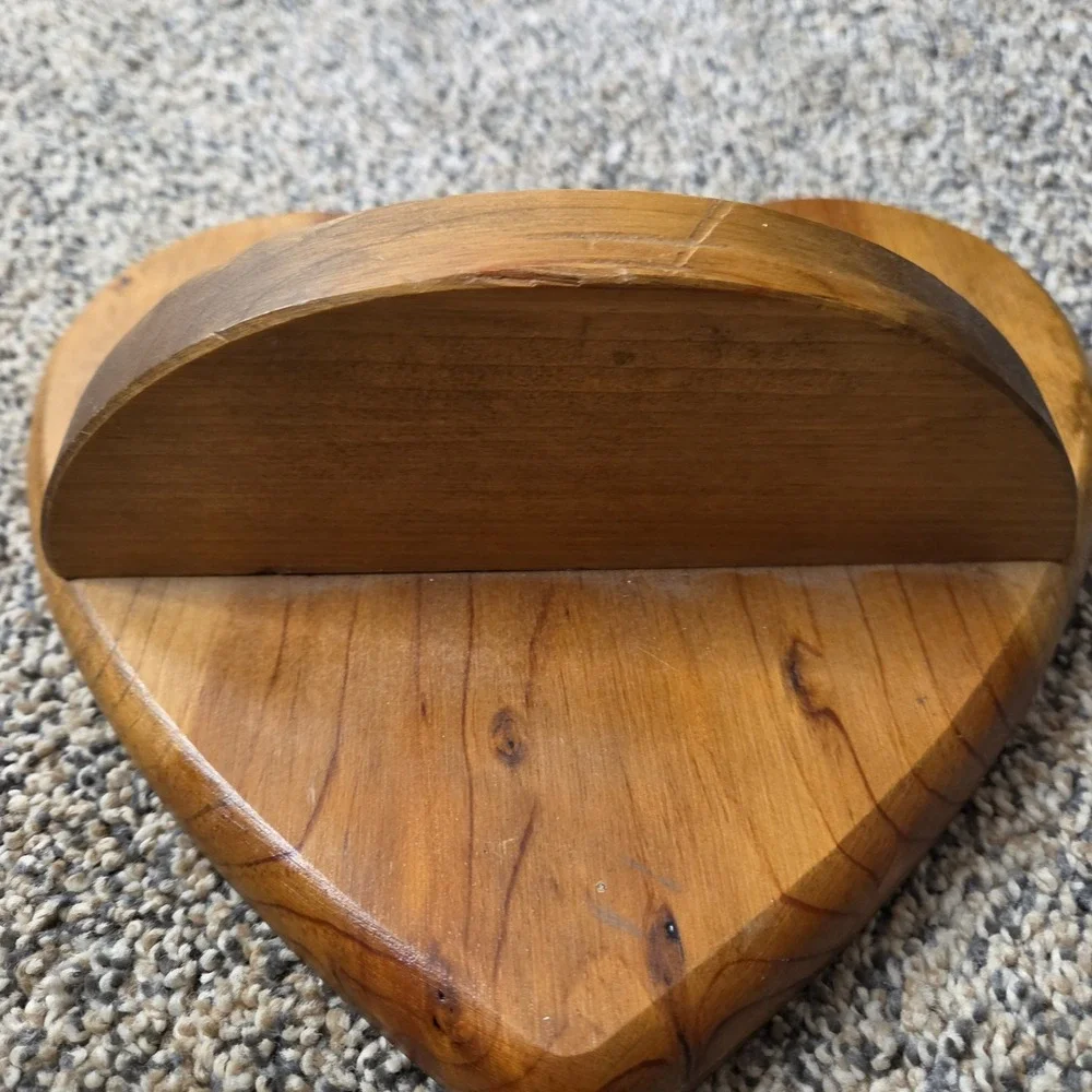 Vintage wooden heart shaped shelf with Heart Cut Out set Of two